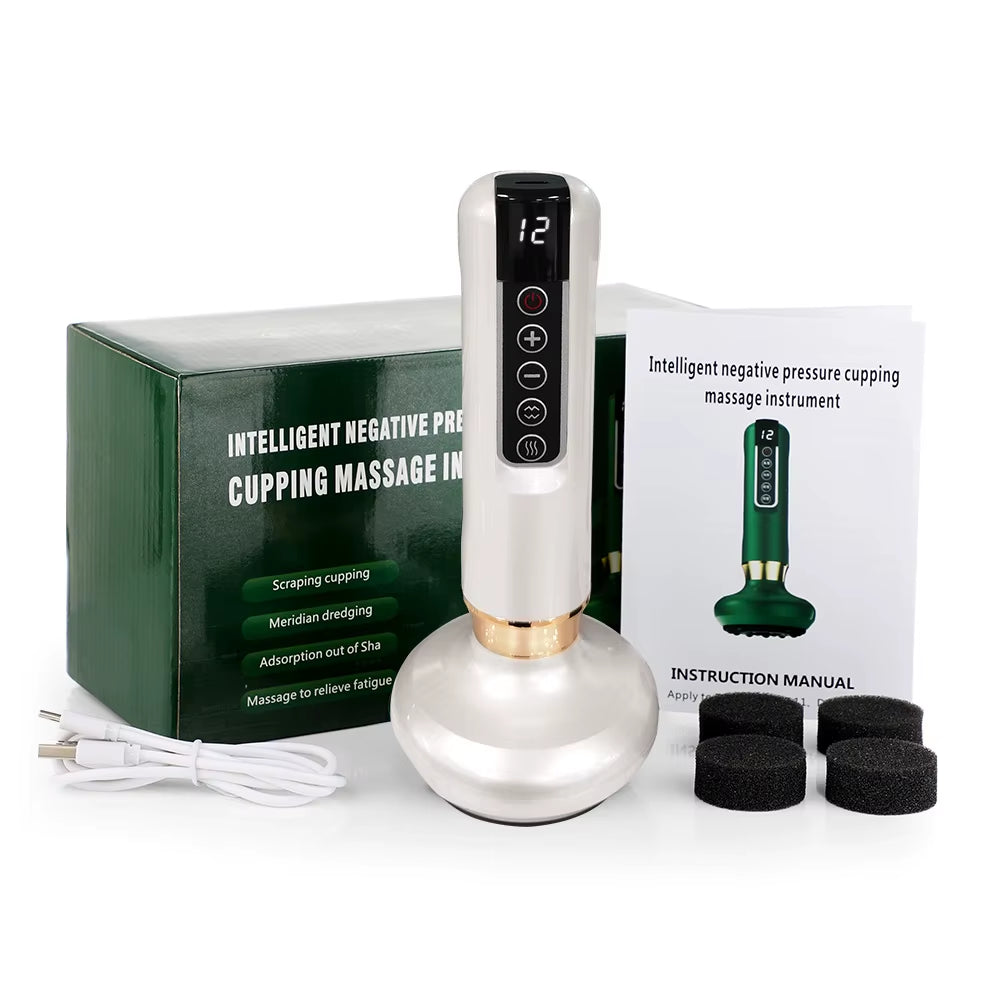 Electric Cupping Device 12/6 Level Vacuum Cupping Cans Rechargeable Scraping Cupping Cans Suction Massage Apparatus