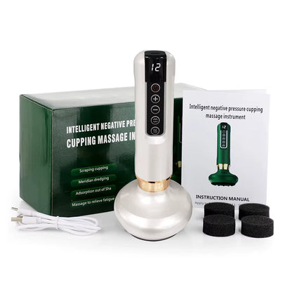 Electric Cupping Device 12/6 Level Vacuum Cupping Cans Rechargeable Scraping Cupping Cans Suction Massage Apparatus